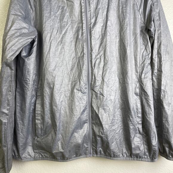 Uniqlo Packable Parka Jacket Xl Silver Full Zip Outdoors Vented Pockets Hiking - Picture 4 of 12